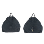 Prada Tessuto Saffiano Black Silver Nylon Leather Boston Bag