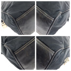 Prada Tessuto Black Silver Nylon Leather Tote Shoulder Bag