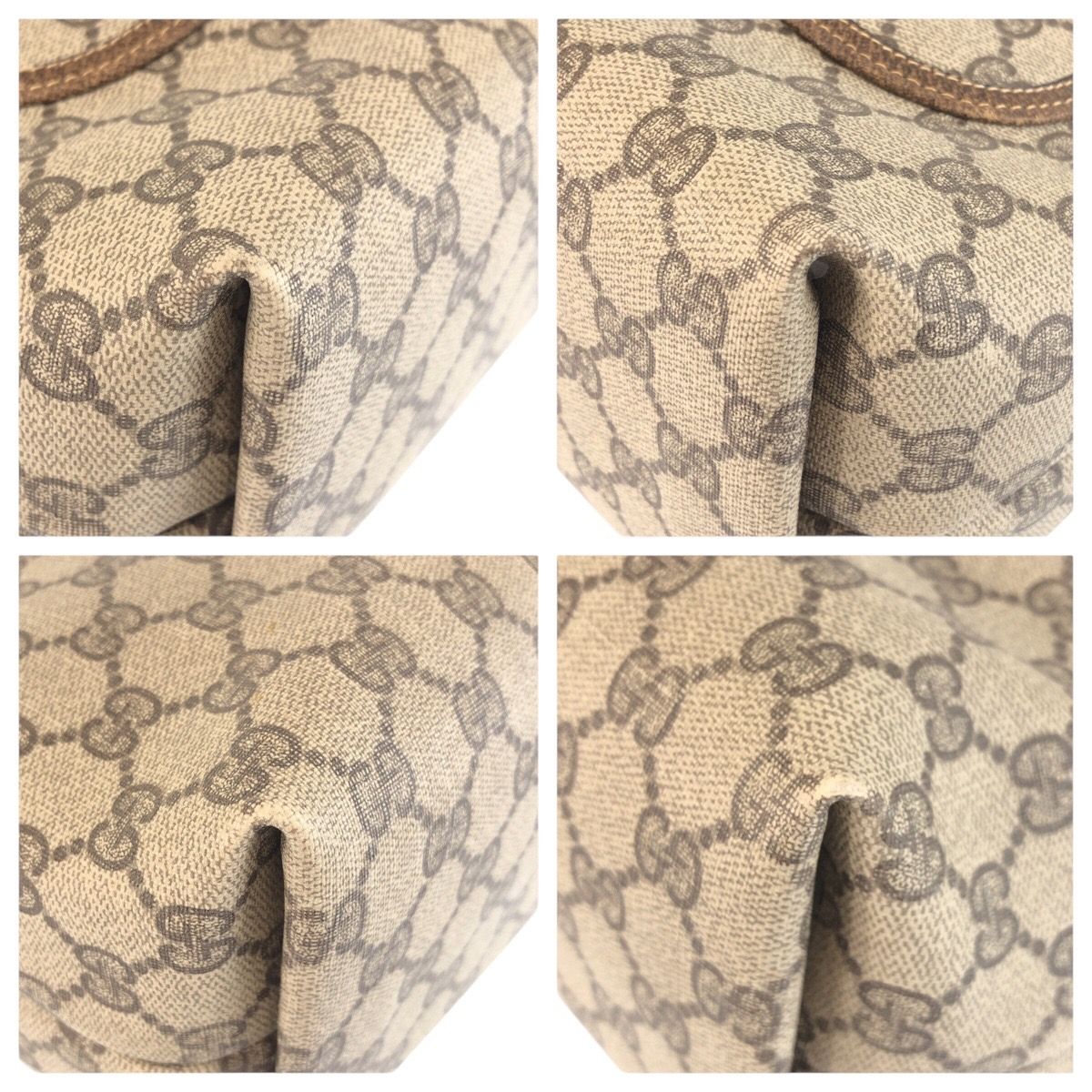 Gucci Sherry Line Beige Brown GG Supreme Canvas Leather 347 02 003 Tote Bag