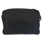 Prada Tessuto Black Silver Nylon Shoulder Bag Pochette