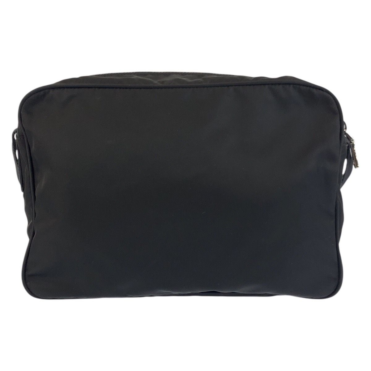 Prada Tessuto Black Silver Nylon Shoulder Bag Pochette