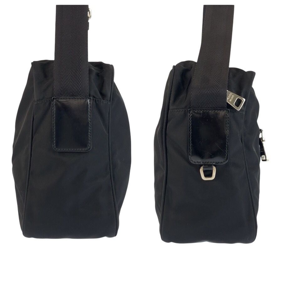 Prada Tessuto Black Silver Nylon Shoulder Bag Pochette
