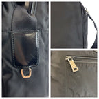 Prada Tessuto Black Silver Nylon Shoulder Bag Pochette
