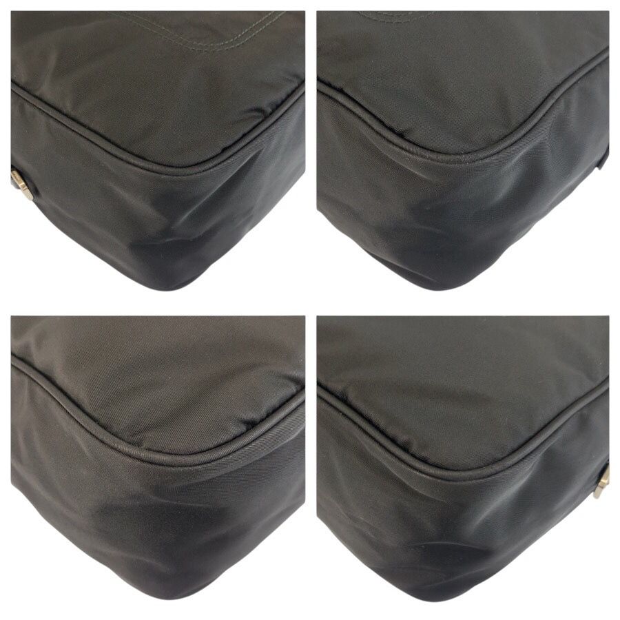 Prada Tessuto Black Silver Nylon Shoulder Bag Pochette