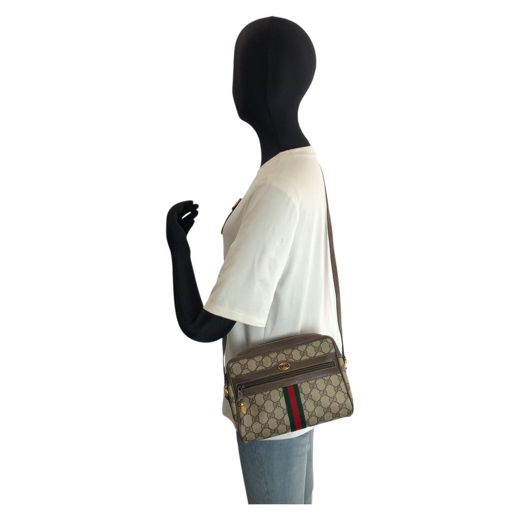 Gucci Vintage Sherry Line GG Supreme Canvas Shoulder Bag Pochette