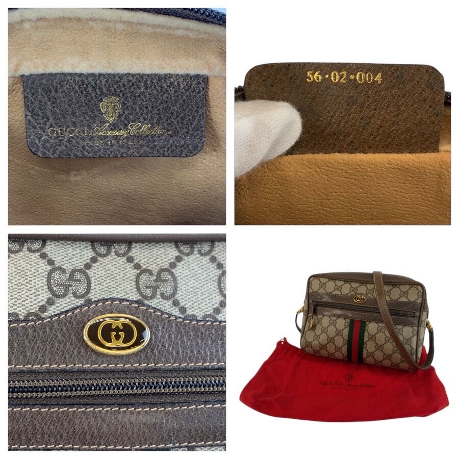 Gucci Vintage Sherry Line GG Supreme Canvas Shoulder Bag Pochette