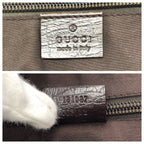 Gucci Beige Dark Brown GG Supreme Canvas Leather Business Briefcase