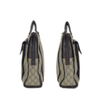 Gucci Beige Dark Brown GG Supreme Canvas Leather Business Briefcase