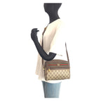 Gucci Sherry Line Brown Beige GG Supreme Canvas Leather Shoulder Bag Pochette