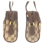 Gucci Sherry Line Brown Beige GG Supreme Canvas Leather Shoulder Bag Pochette