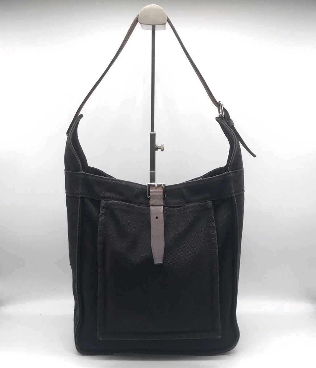 Hermes Canvas Marwari PM Shoulder Bag Black
