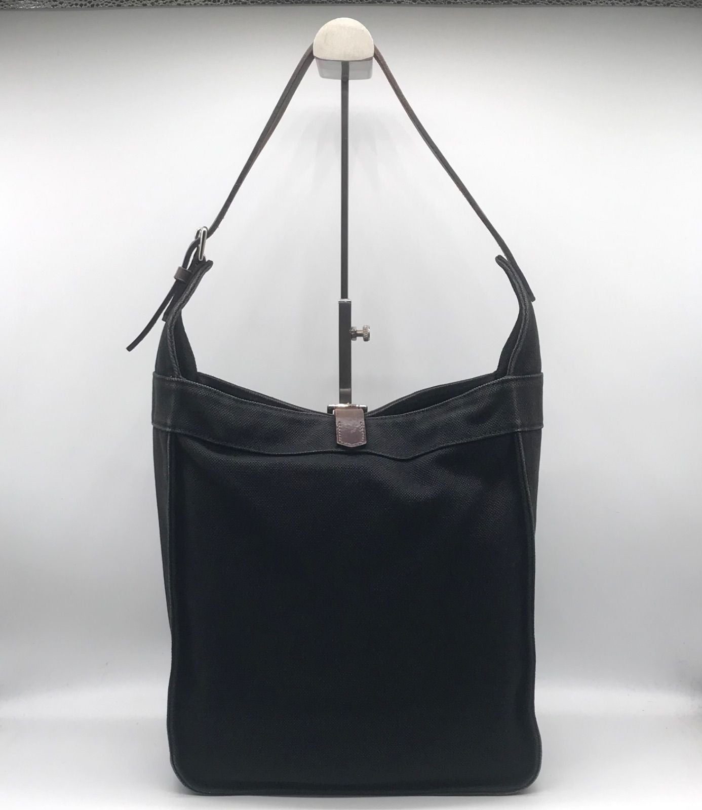 Hermes Canvas Marwari PM Shoulder Bag Black