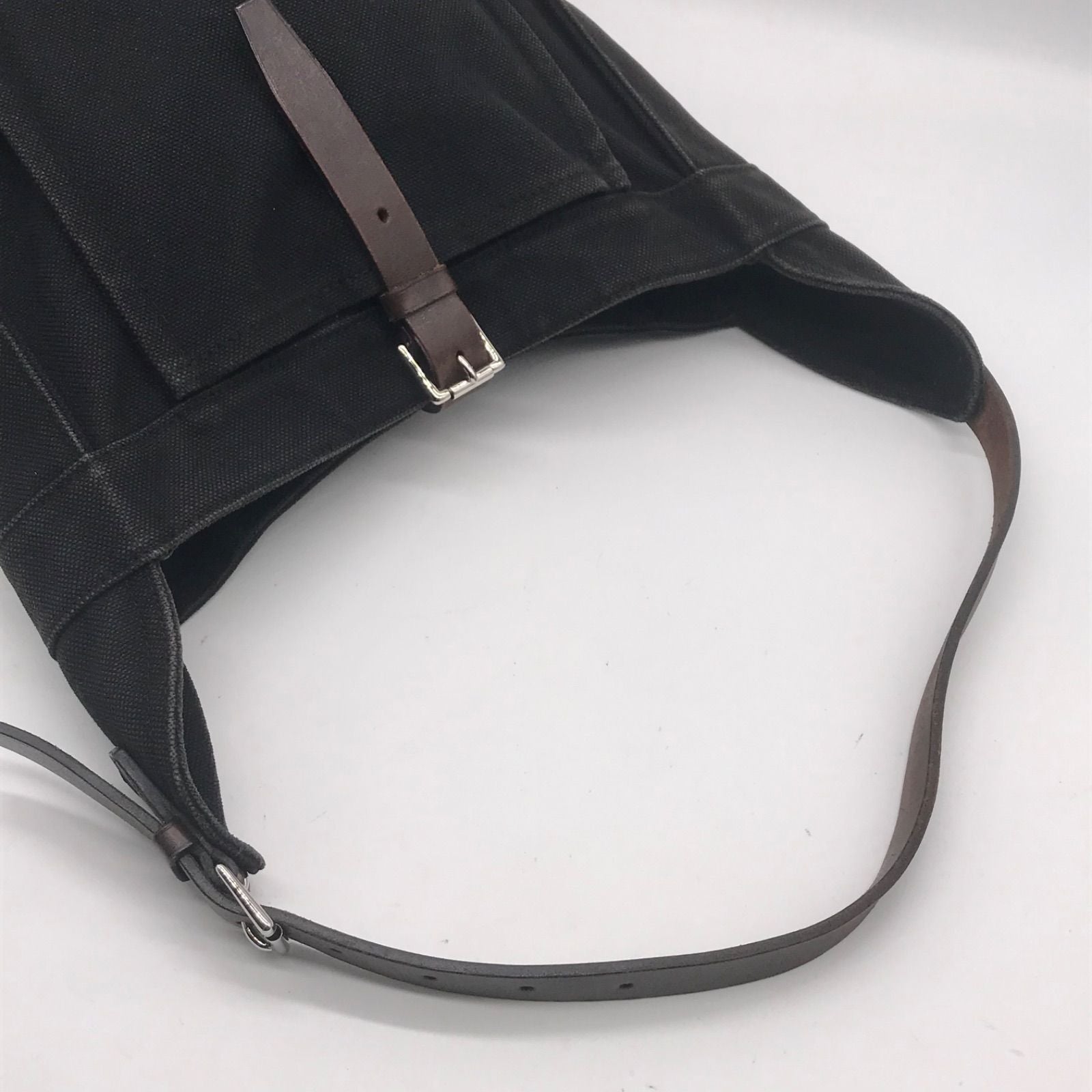 Hermes Canvas Marwari PM Shoulder Bag Black