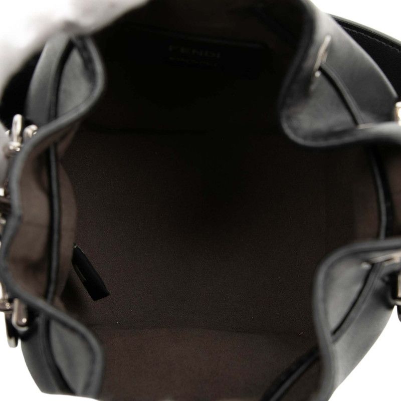 Fendi Mini Montresor Handbag Black Leather Faux Pearl
