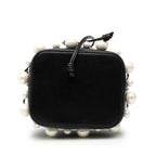 Fendi Mini Montresor Handbag Black Leather Faux Pearl
