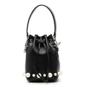 Fendi Mini Montresor Handbag Black Leather Faux Pearl