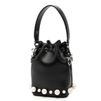 Fendi Mini Montresor Handbag Black Leather Faux Pearl