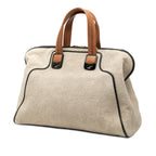 Fendi Chameleon Handbag Beige Pile Leather