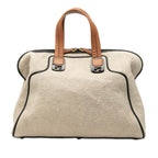 Fendi Chameleon Handbag Beige Pile Leather
