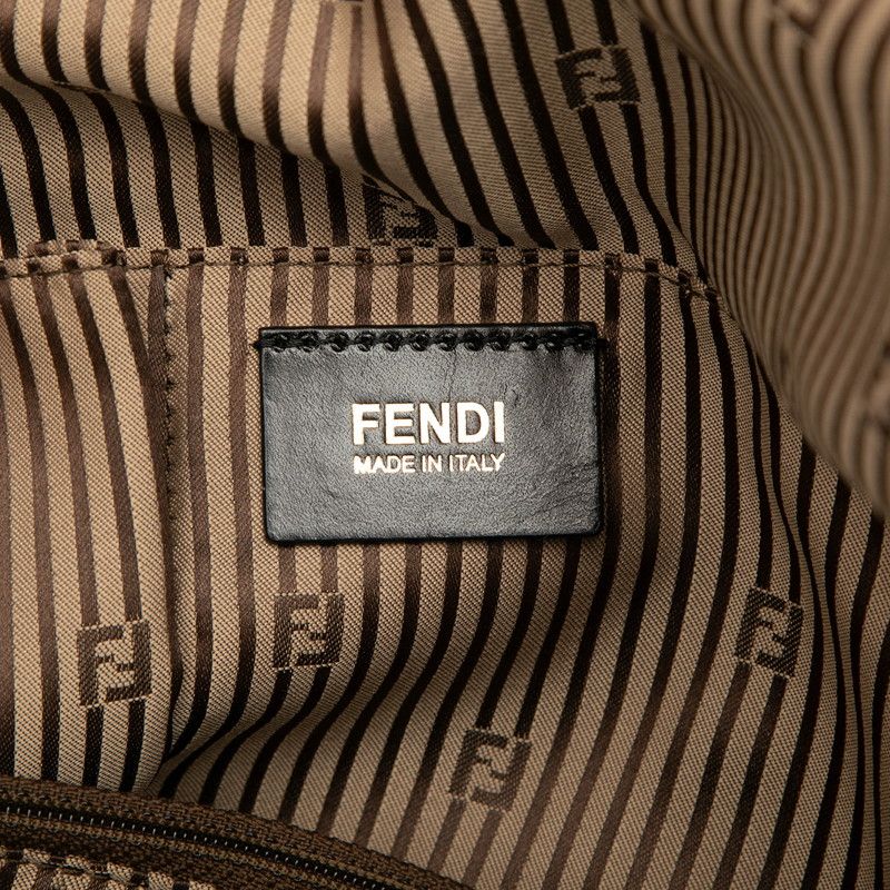 Fendi Chameleon Handbag Beige Pile Leather