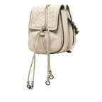 Bottega Veneta Intrecciato Shoulder Bag White Ivory Leather