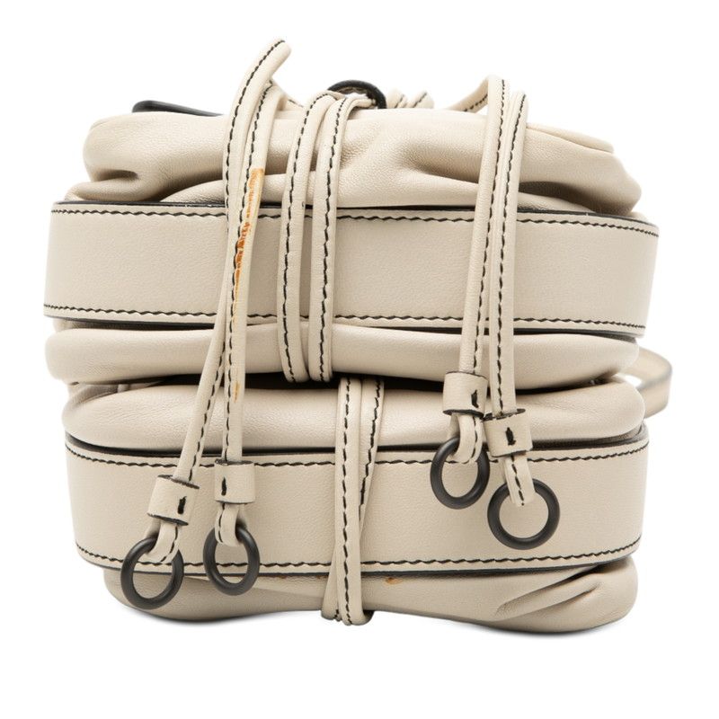 Bottega Veneta Intrecciato Shoulder Bag White Ivory Leather