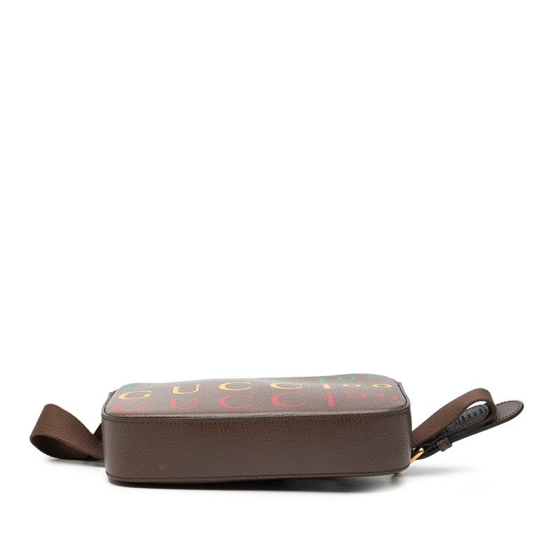 Gucci Anniversary Logo Waist Bag Brown Leather