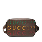 Gucci Anniversary Logo Waist Bag Brown Leather