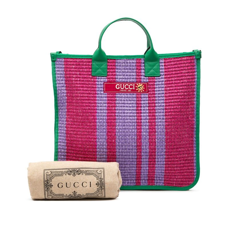 Gucci Children's Tote Bag Purple Green Fabric