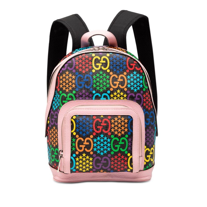 Gucci GG Psychedelic Backpack Pink Multicolor Leather
