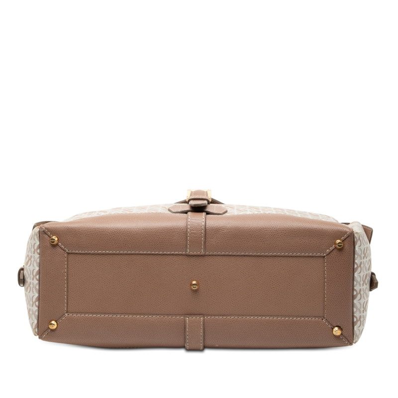 Loewe Repeat Anagram Handbag Pink Beige White Canvas Leather