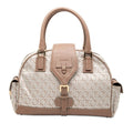 Loewe Repeat Anagram Handbag Pink Beige White Canvas Leather