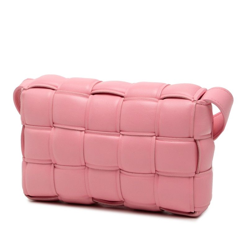 Bottega Veneta Maxi Intrecciato Padded Cassette Crossbody Shoulder Bag Pink
