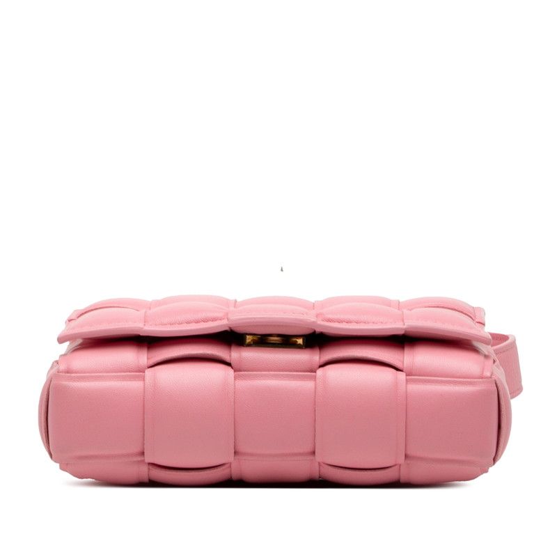 Bottega Veneta Maxi Intrecciato Padded Cassette Crossbody Shoulder Bag Pink