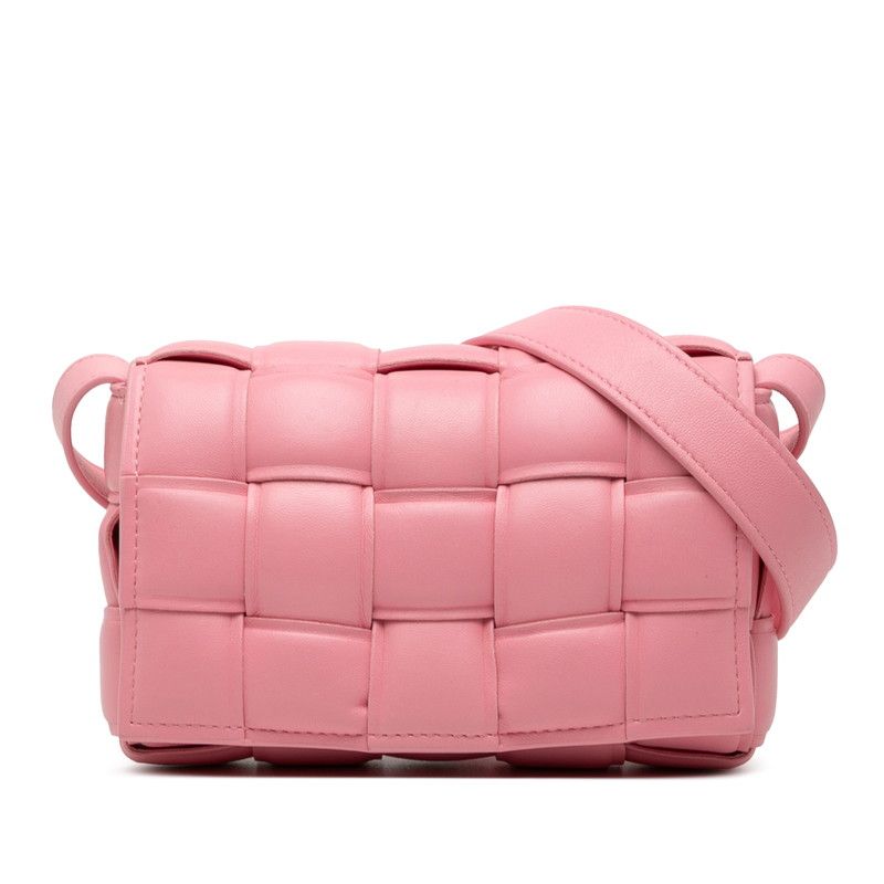 Bottega Veneta Maxi Intrecciato Padded Cassette Crossbody Shoulder Bag Pink