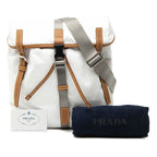 Prada Tessuto Shoulder Bag White Nylon Leather