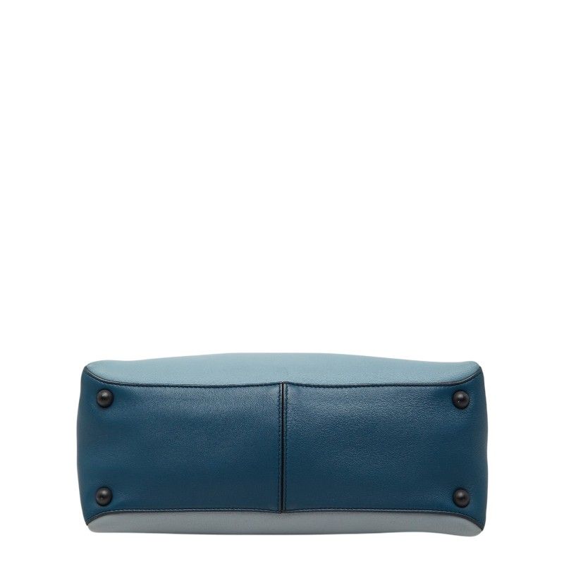 Bottega Veneta Piazza Top Handle Handbag Blue Leather