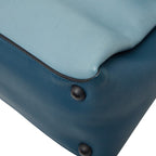 Bottega Veneta Piazza Top Handle Handbag Blue Leather