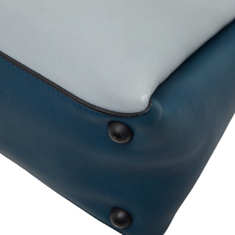 Bottega Veneta Piazza Top Handle Handbag Blue Leather