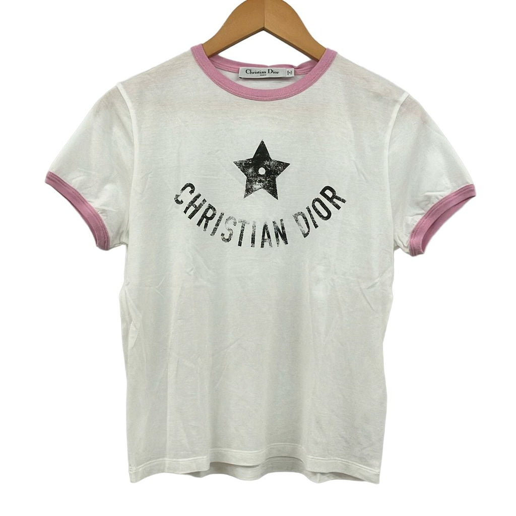 Dior Short Sleeve T-Shirt S White Pink Black Star