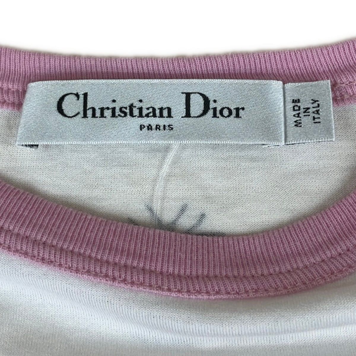 Dior Short Sleeve T-Shirt S White Pink Black Star — view 3
