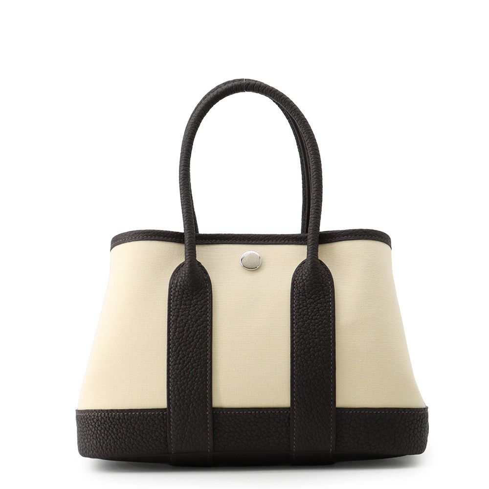 Hermes Tote Bag Neo Garden 23 Party Vanilla Beblanc Silver Toile Officier