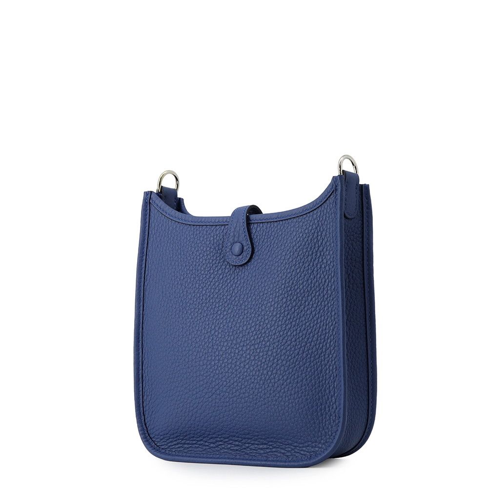 Hermes Shoulder Bag Evelyne TPM 111 Amazon Blue Tie Silver Taurillon Clemence