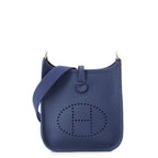Hermes Shoulder Bag Evelyne TPM 111 Amazon Blue Tie Silver Taurillon Clemence