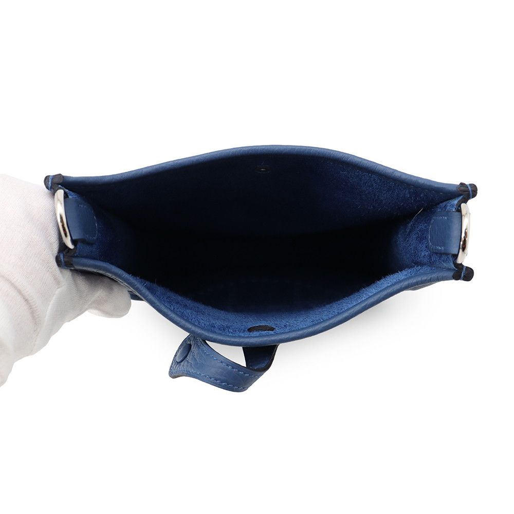Hermes Shoulder Bag Evelyne TPM 111 Amazon Blue Tie Silver Taurillon Clemence