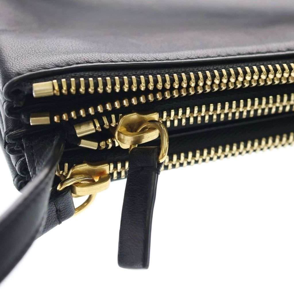 Celine Trio Mini Shoulder Bag Black Leather Gold