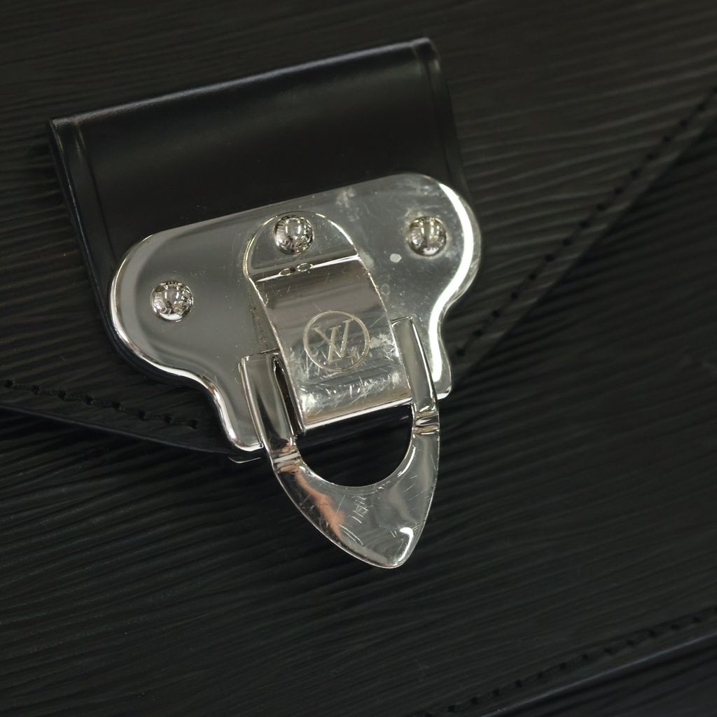Louis Vuitton Epi Neo Monceau 2-Way Shoulder Bag Black Red Noir Leather Silver