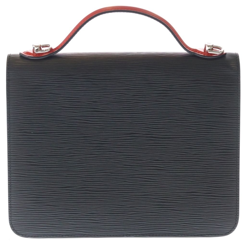 Louis Vuitton Epi Neo Monceau 2-Way Shoulder Bag Black Red Noir Leather Silver