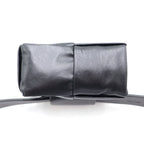 Bottega Veneta Cassette Maxi Intrecciato Belt Waist Back Black Leather