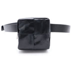 Bottega Veneta Cassette Maxi Intrecciato Belt Waist Back Black Leather